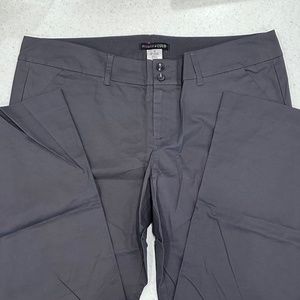 trixie + LULU Cotton Stretch Boot Cut Gray Dress Pant ~ flat front with pockets